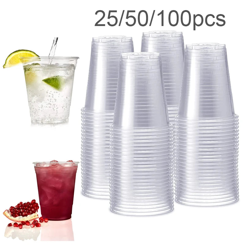 25/50/100 New Disposable Clear Plastic Cup Outdoor Picnic Birthday Kitchen Party Tableware Tasting 200ml Picnic Plastic Cup