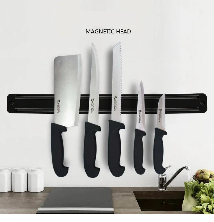 Multipurpose Magnetic Knife Rack Strip Household Kitchen Tools Space-Saving Wall Mounted Magnet Knives Holder With Rack