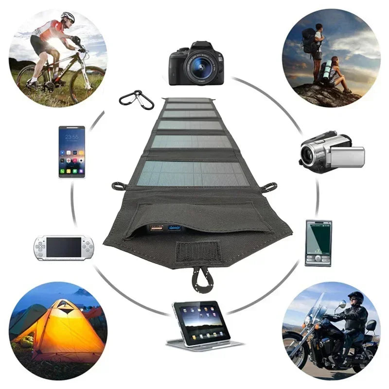 1000W Foldable Solar Panel USB Type C Mobile Phone Charging Waterproof Outdoor PC Hiking Camping Portable Battery Bank Charging