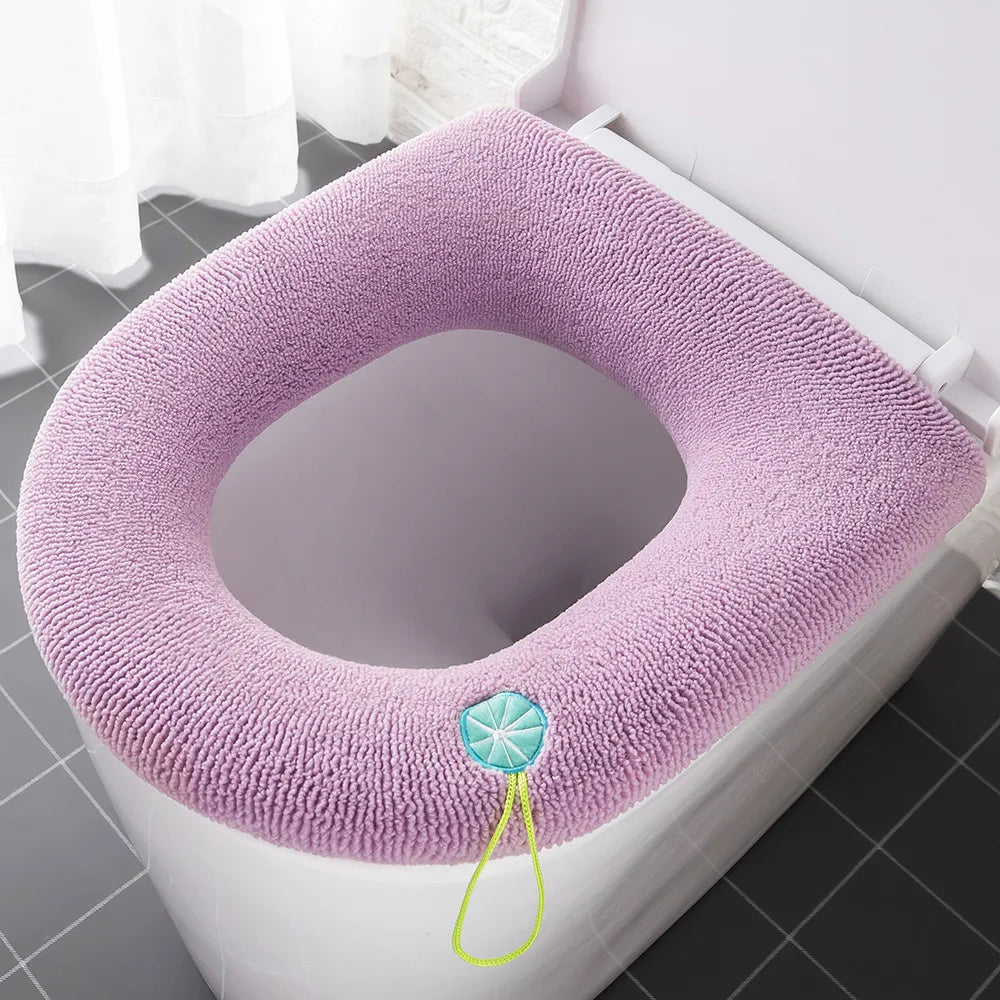 Thicken Toilet Seat Cover Mat Winter Warm Soft Washable Closestool Mat Seat Case Toilet Lid Pad Bidet Cover Bathroom Accessories