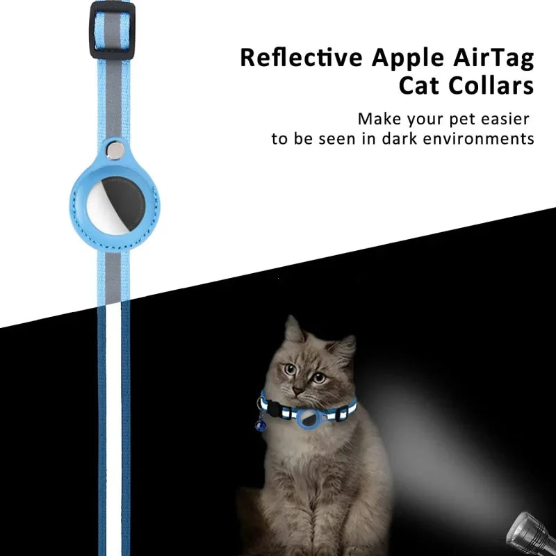Airtag Case Collar For Cat Protective Cover For Anti Lost Locator Holder Dog Tracker Accessories Reflective Pet Collar With Bell