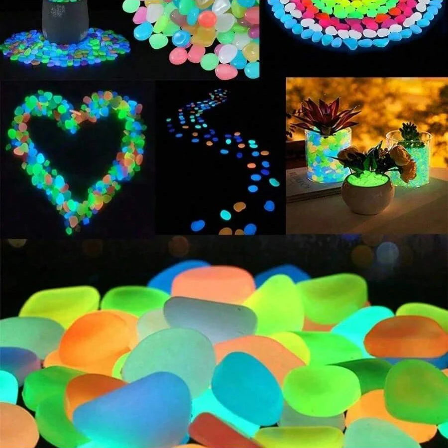 Luminous Stones Dark Pebbles Glow in the Dark for Fish Tank Decor Garden Lighting Luminous Pebbles