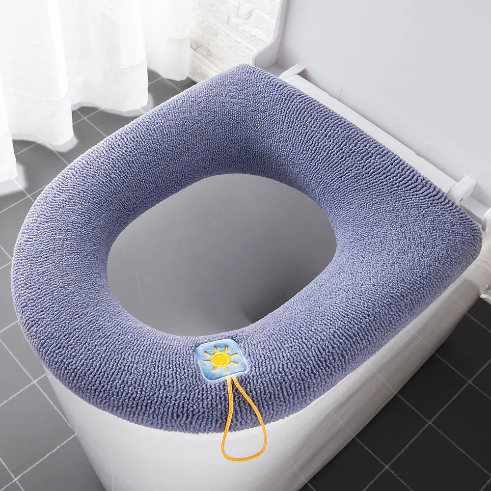 Thicken Toilet Seat Cover Mat Winter Warm Soft Washable Closestool Mat Seat Case Toilet Lid Pad Bidet Cover Bathroom Accessories