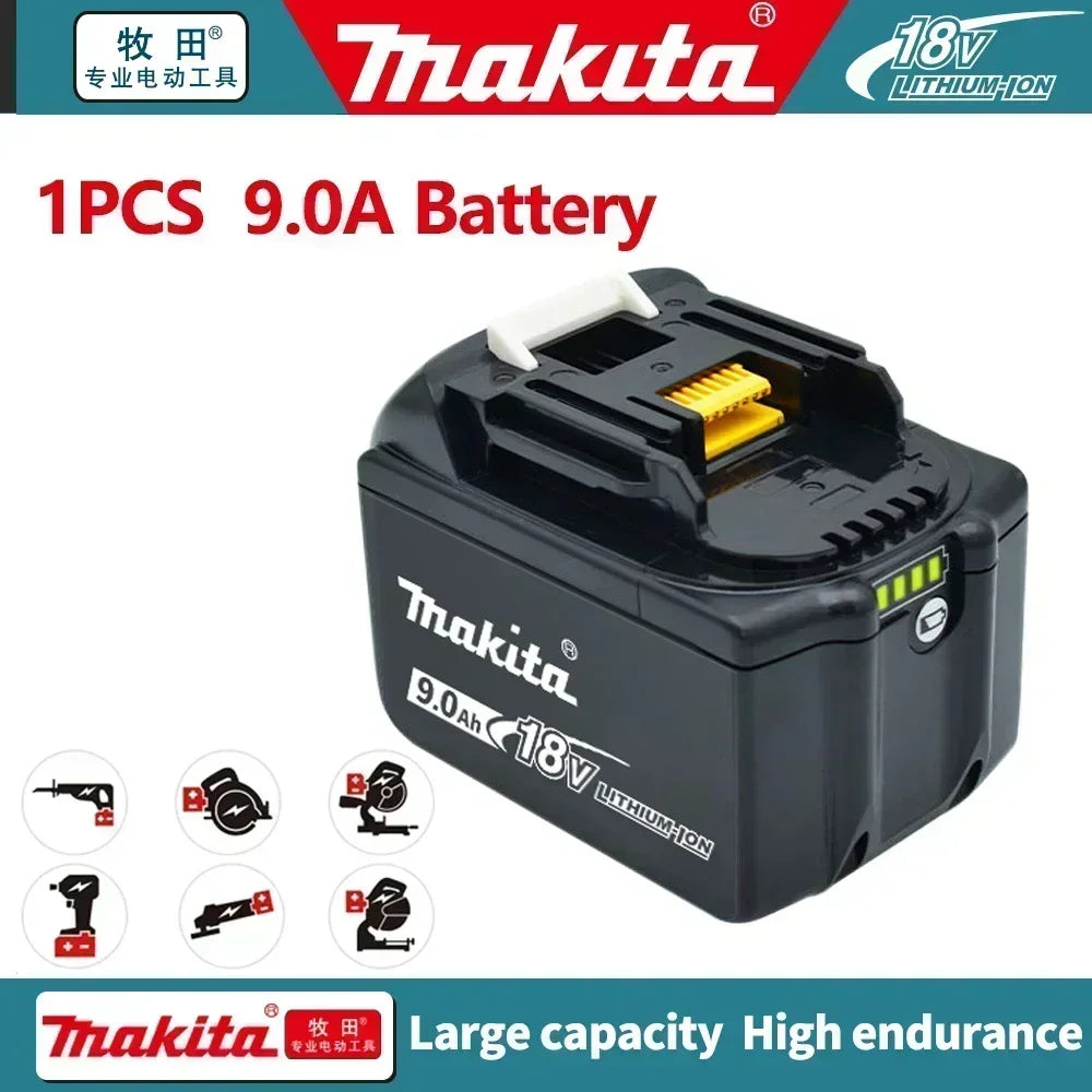 9.0 Ah Makita 18v Battery With Rechargeable Lithium Ion for DDF487 BL1880 BL1860B LXT400 Power Tool Makita 18 v Battery