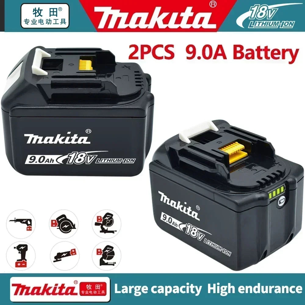 9.0 Ah Makita 18v Battery With Rechargeable Lithium Ion for DDF487 BL1880 BL1860B LXT400 Power Tool Makita 18 v Battery