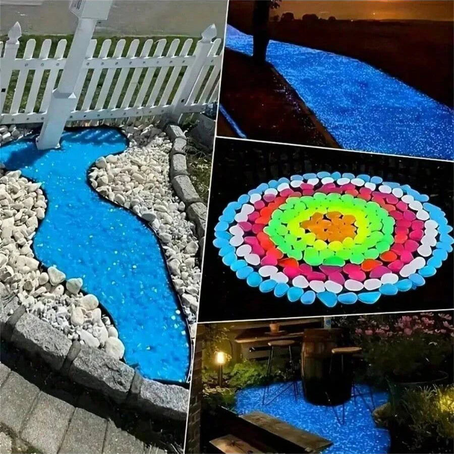 Luminous Stones Dark Pebbles Glow in the Dark for Fish Tank Decor Garden Lighting Luminous Pebbles