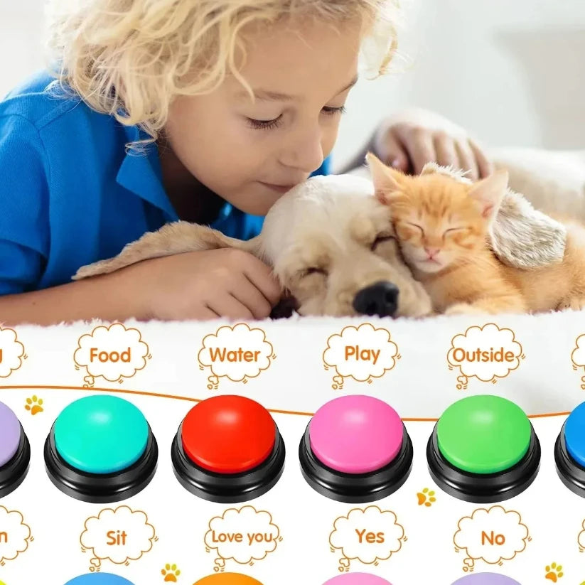Dog Communication Buttons Voice Recording Button for Pet Training Buzzer 30 Second Record Playback Funny Gift for Talking Pet