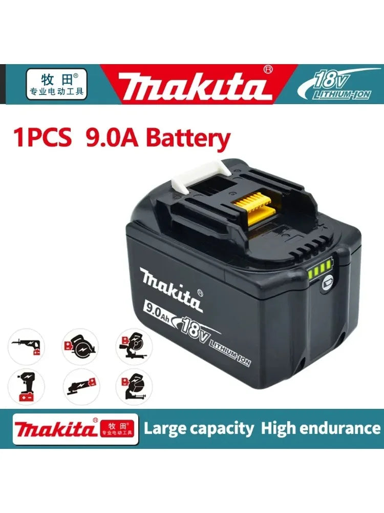 9.0 Ah Makita 18v Battery With Rechargeable Lithium Ion for DDF487 BL1880 BL1860B LXT400 Power Tool Makita 18 v Battery